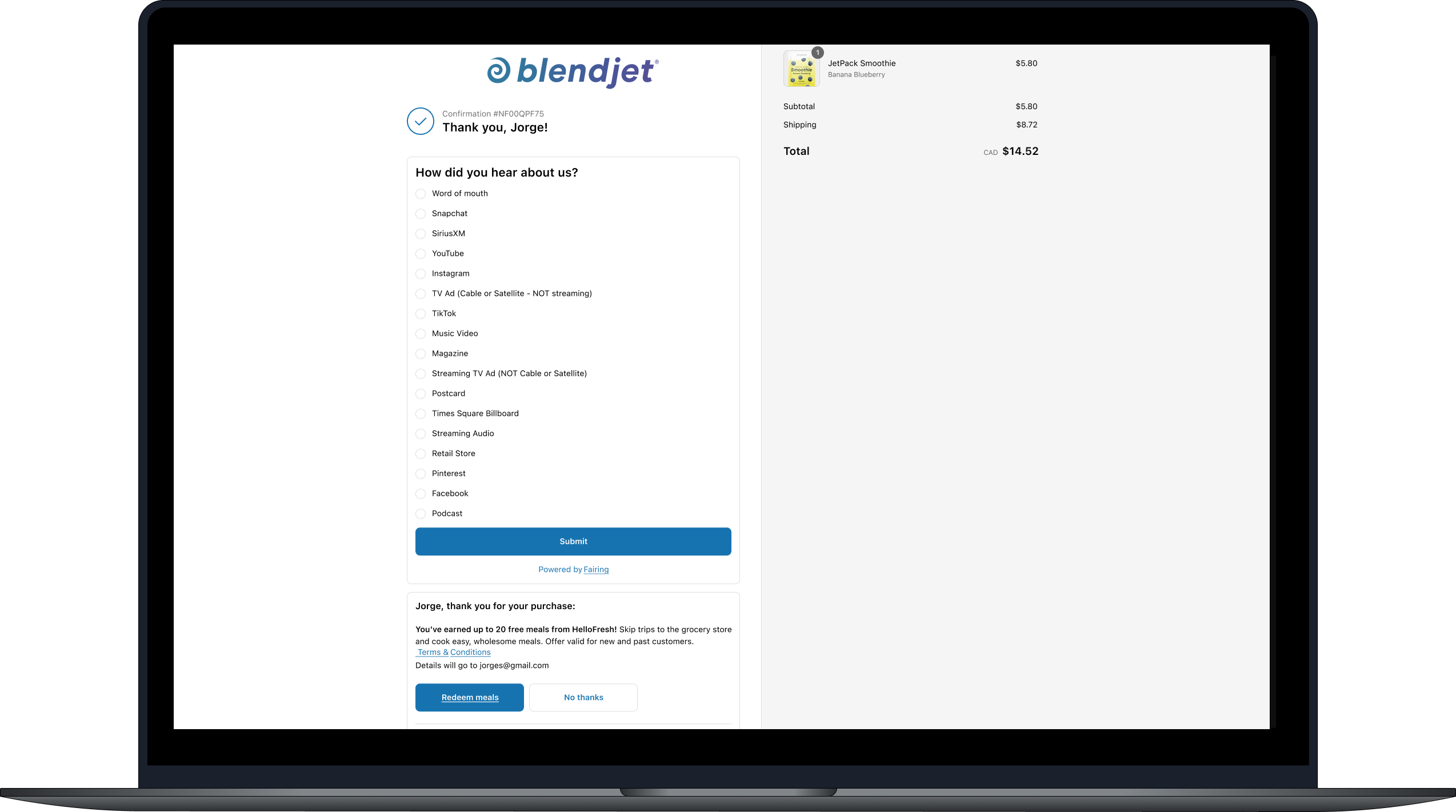 Blendjet Rokt Thanks