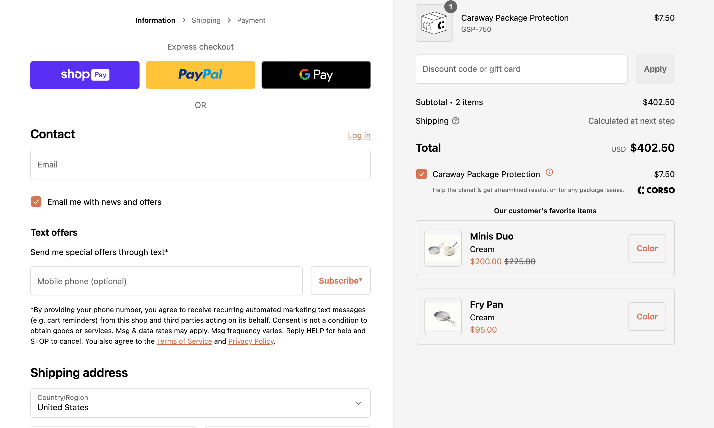 Caraway Checkout