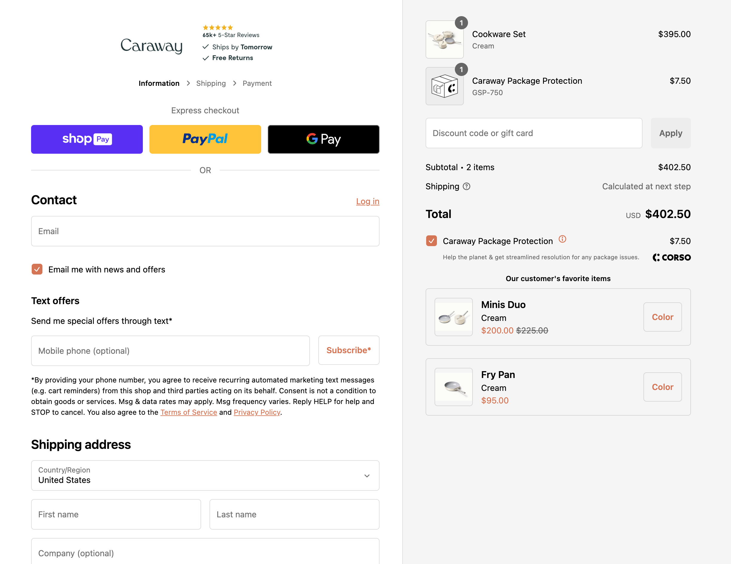 Caraway Checkout