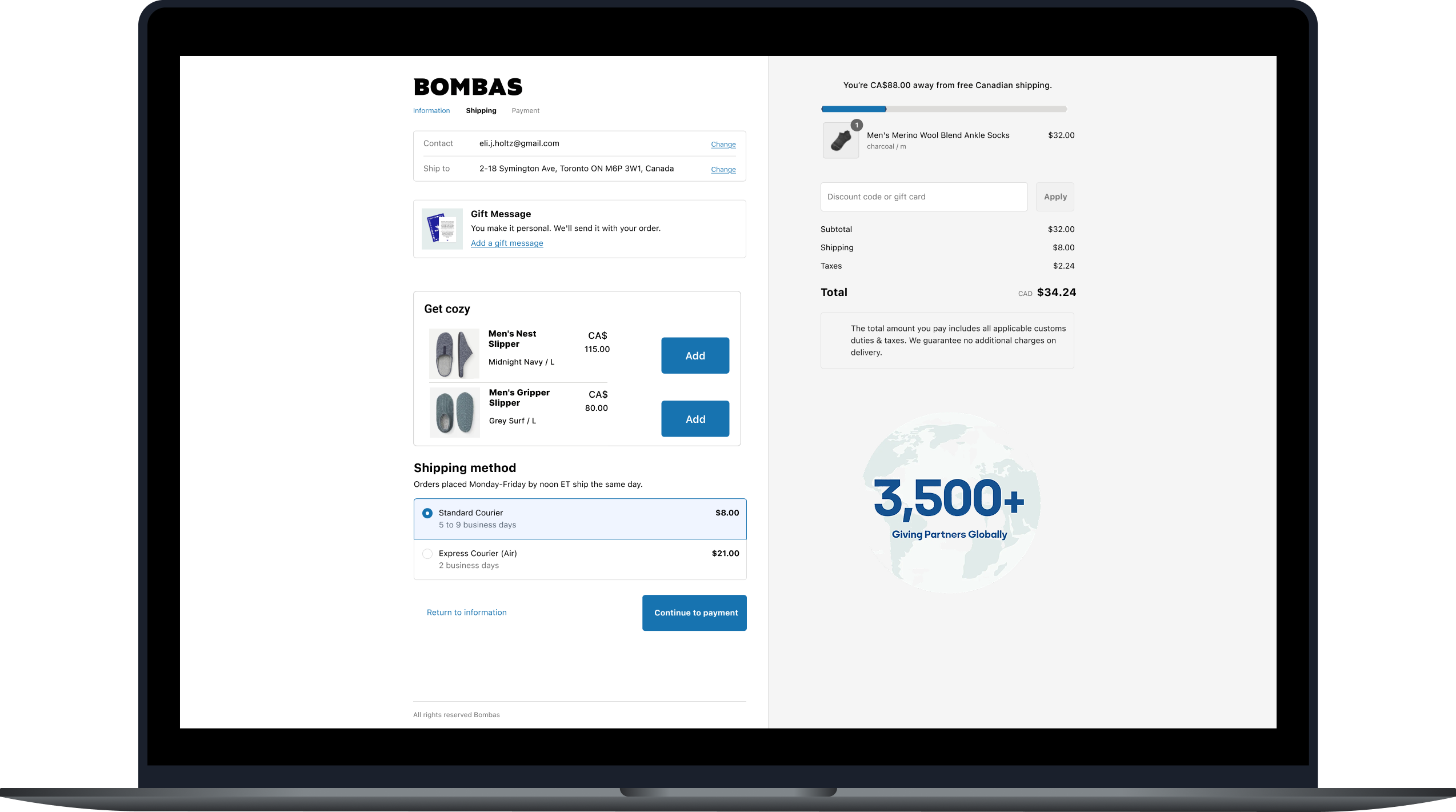 Bombas Checkout