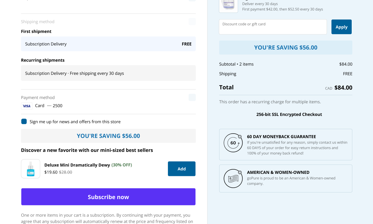 GoPure Checkout
