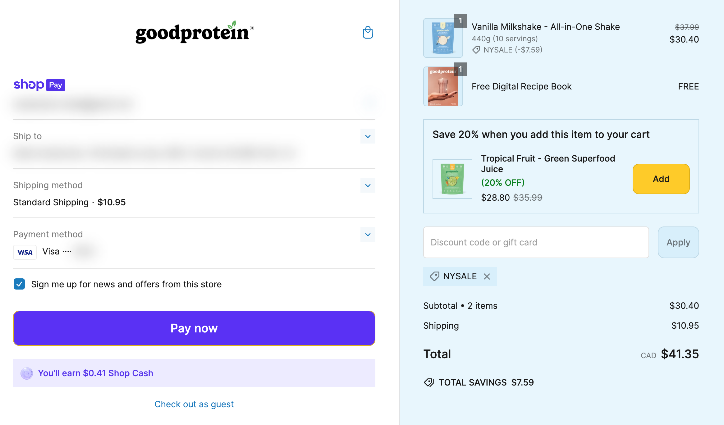Good Protein Checkout