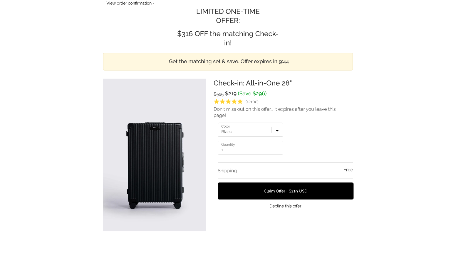 Nobl Travel Post Purchase Upsell