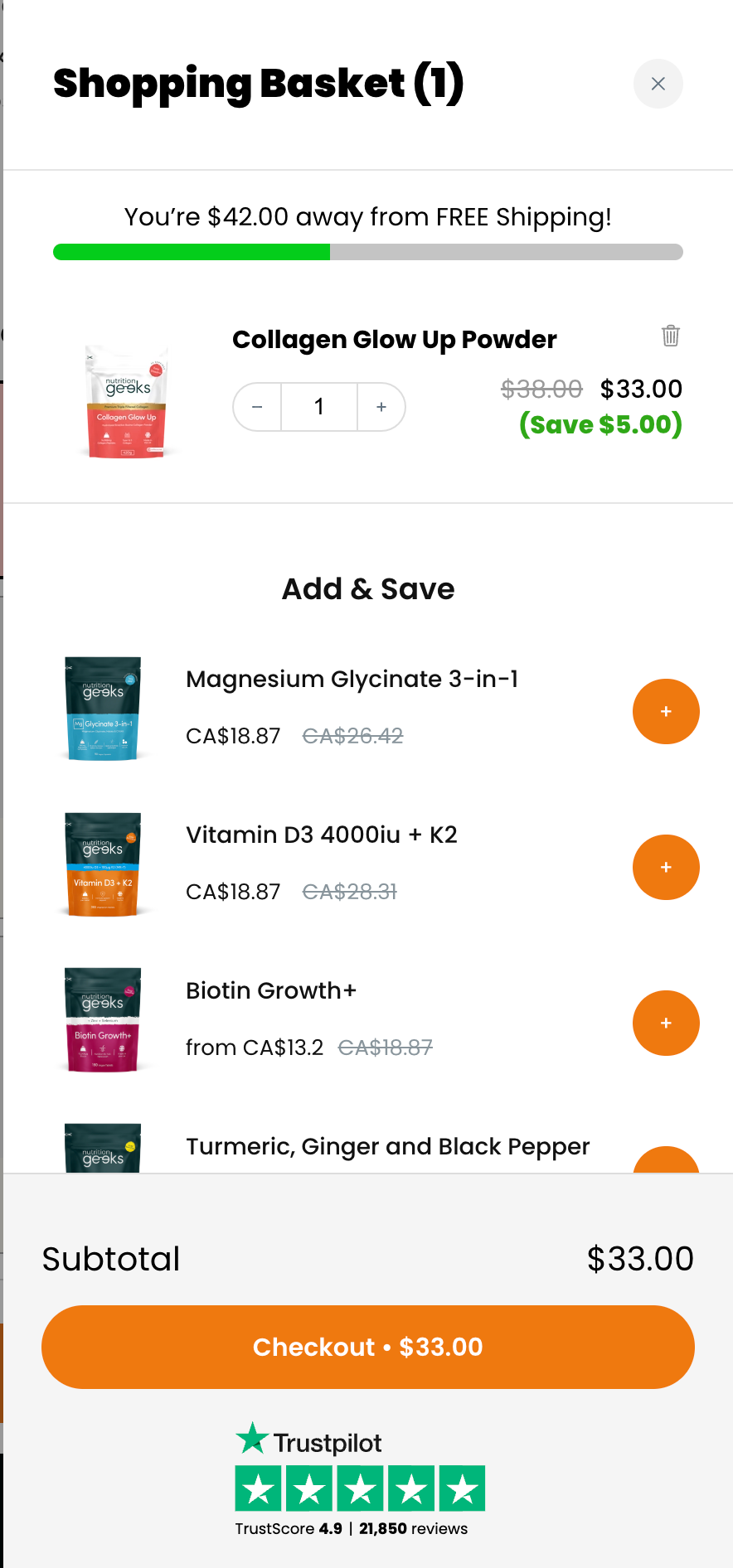 Nutrition Geeks Cart