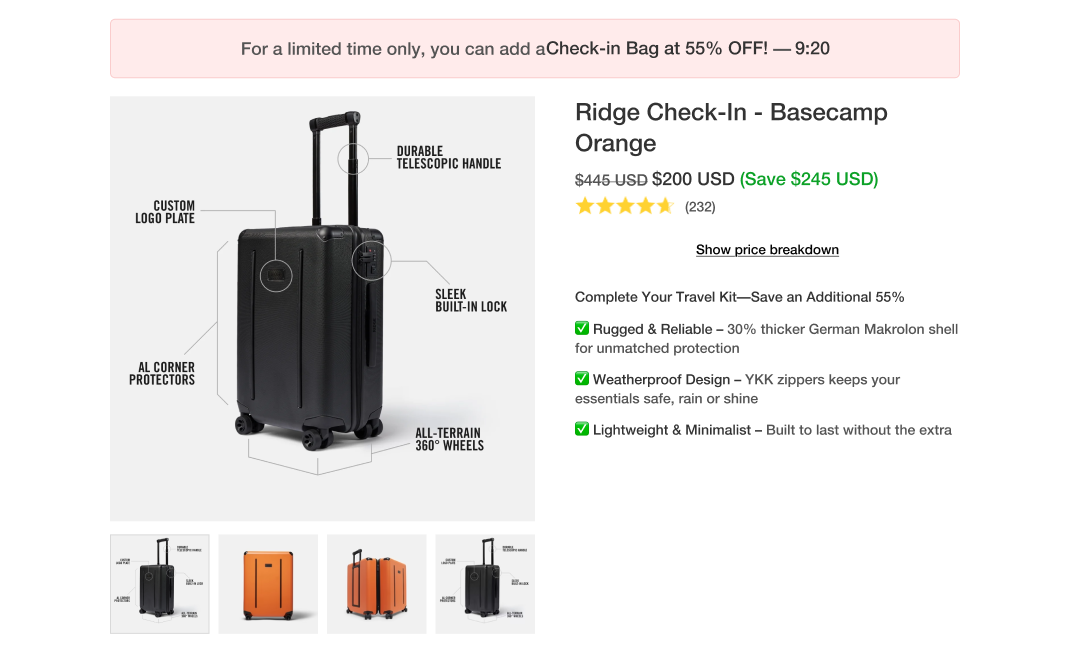 Ridge Post Purchase Upsell