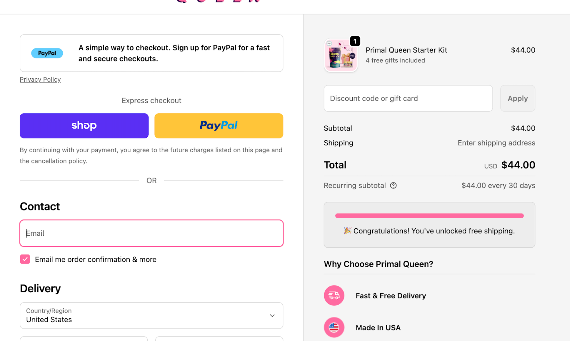 Primal Queen Rokt Pay+