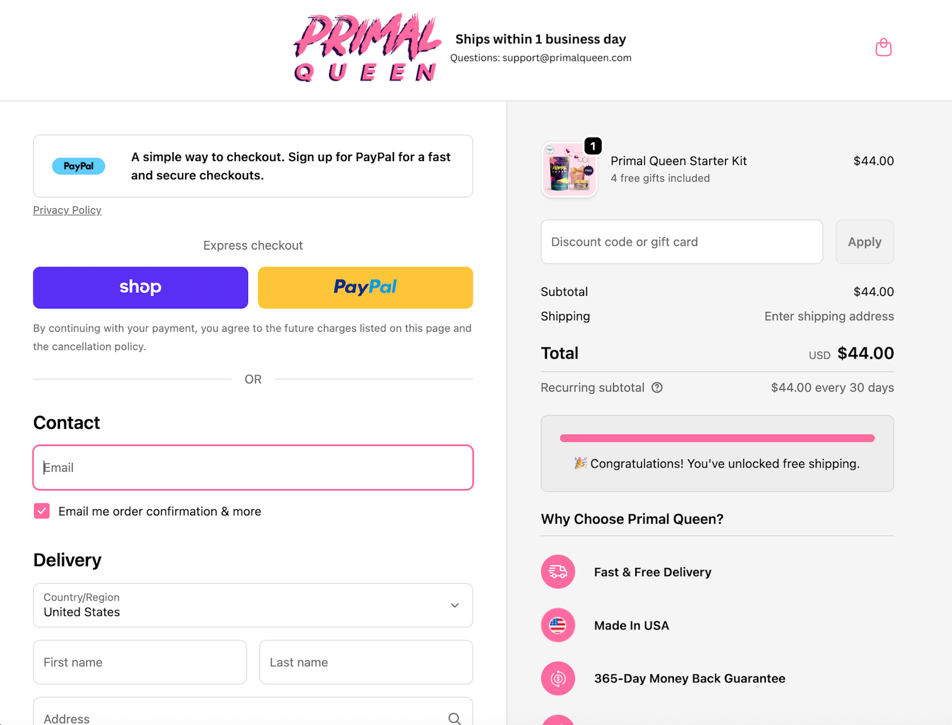 Primal Queen Rokt Pay+