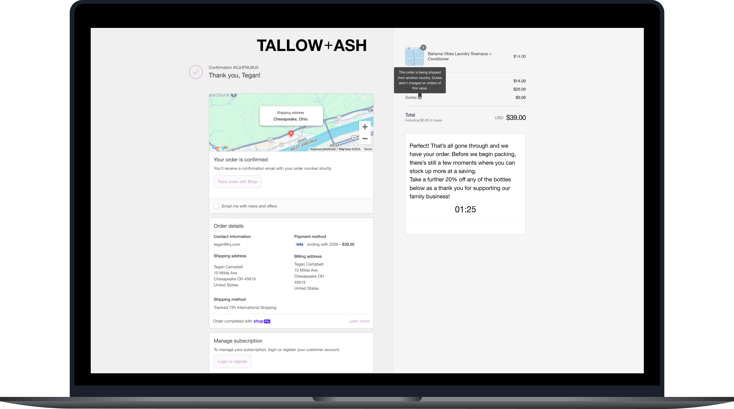 Tallow and Ash Rokt Thanks