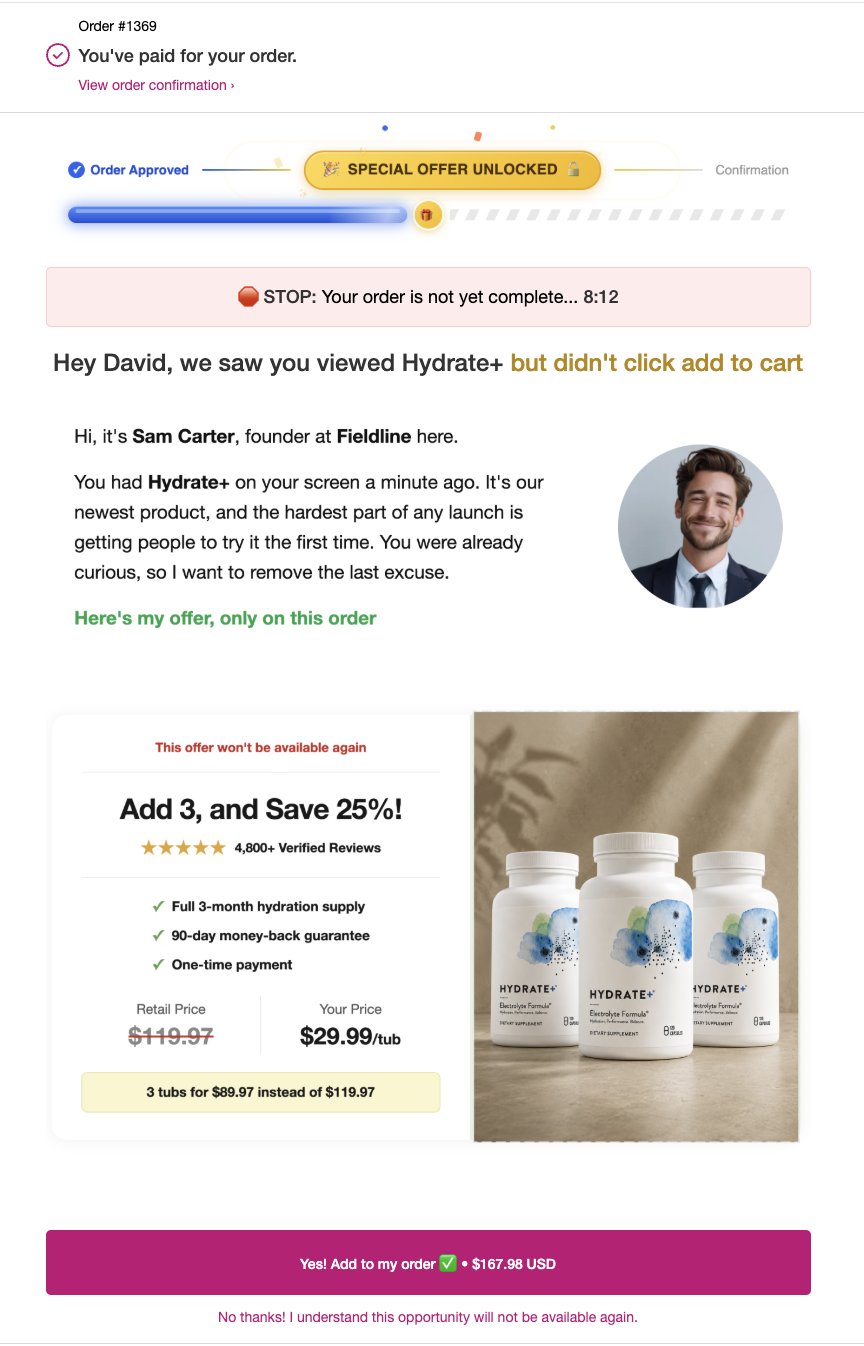 Browse abandonment Upsell