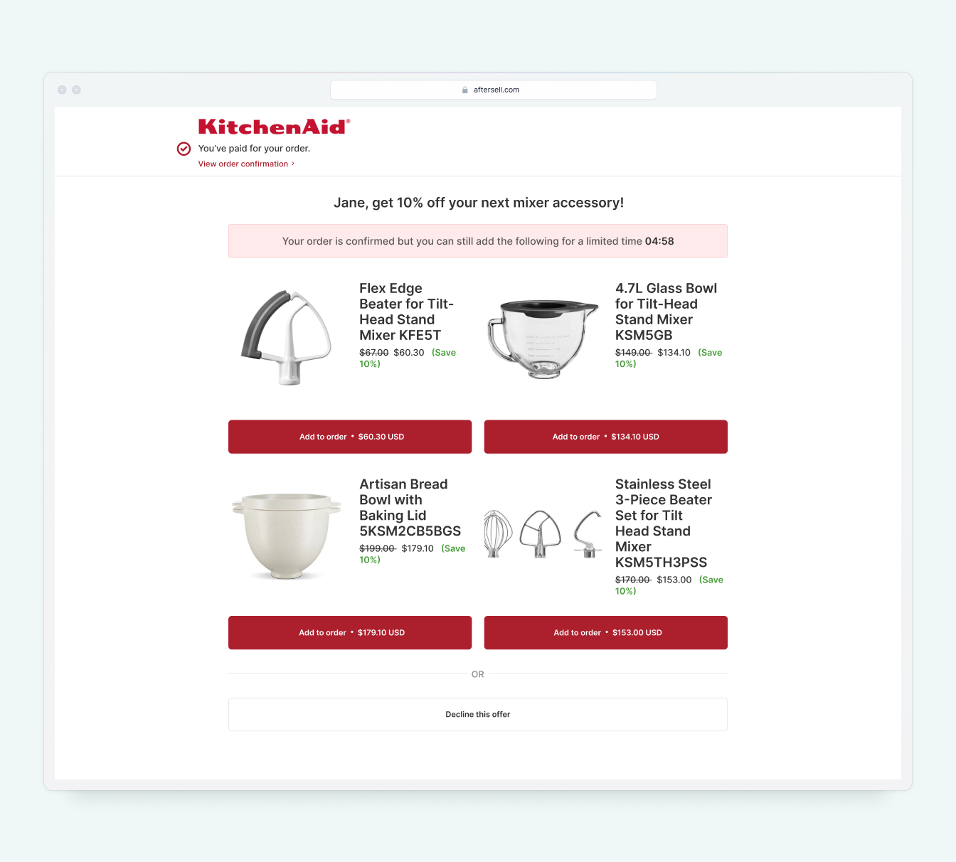 Post Purchase Upsell Use Cases AfterSell Demo Store