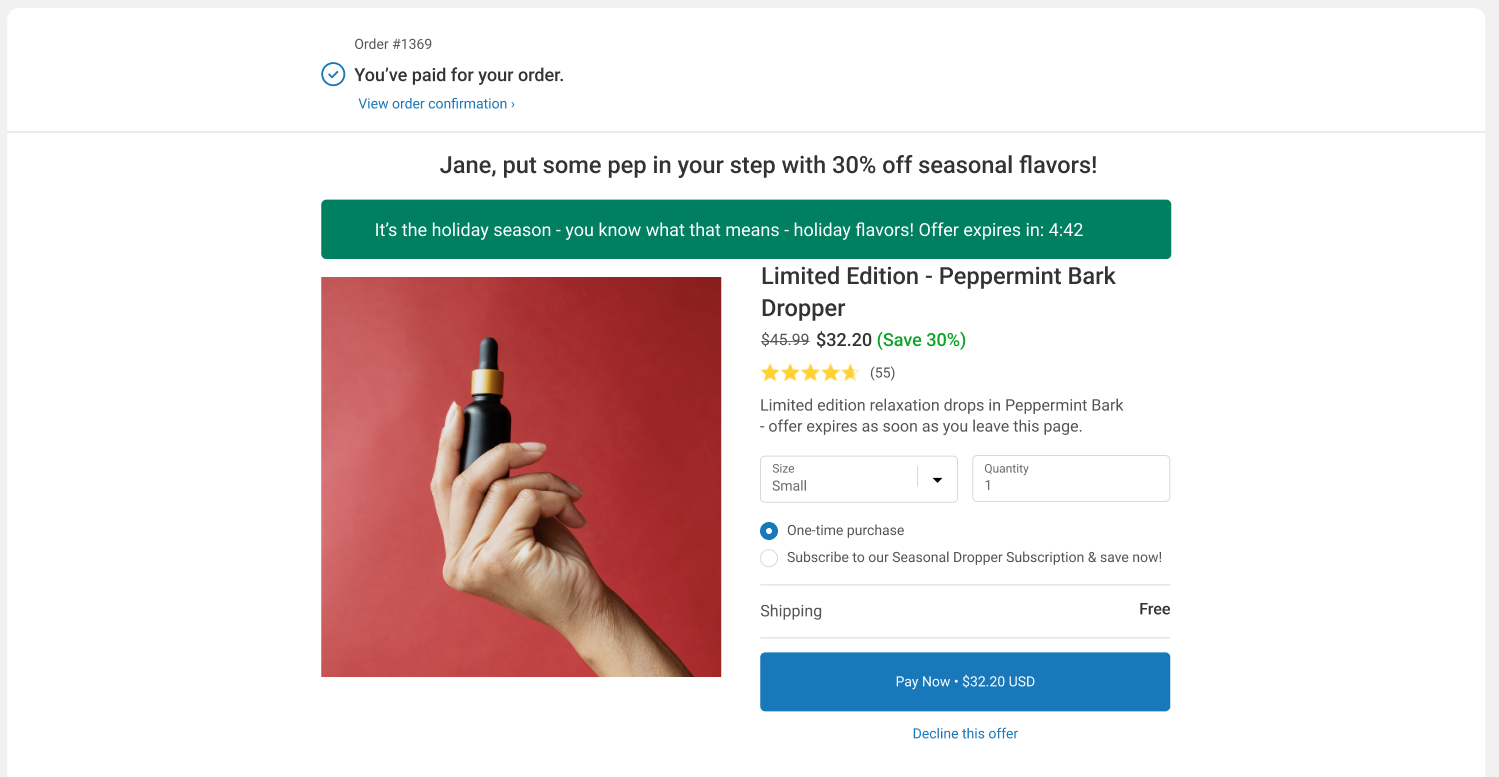 Subscription upgrade upsell
