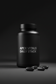 Apex Vitals Daily Stack hero PDP shot on dark background