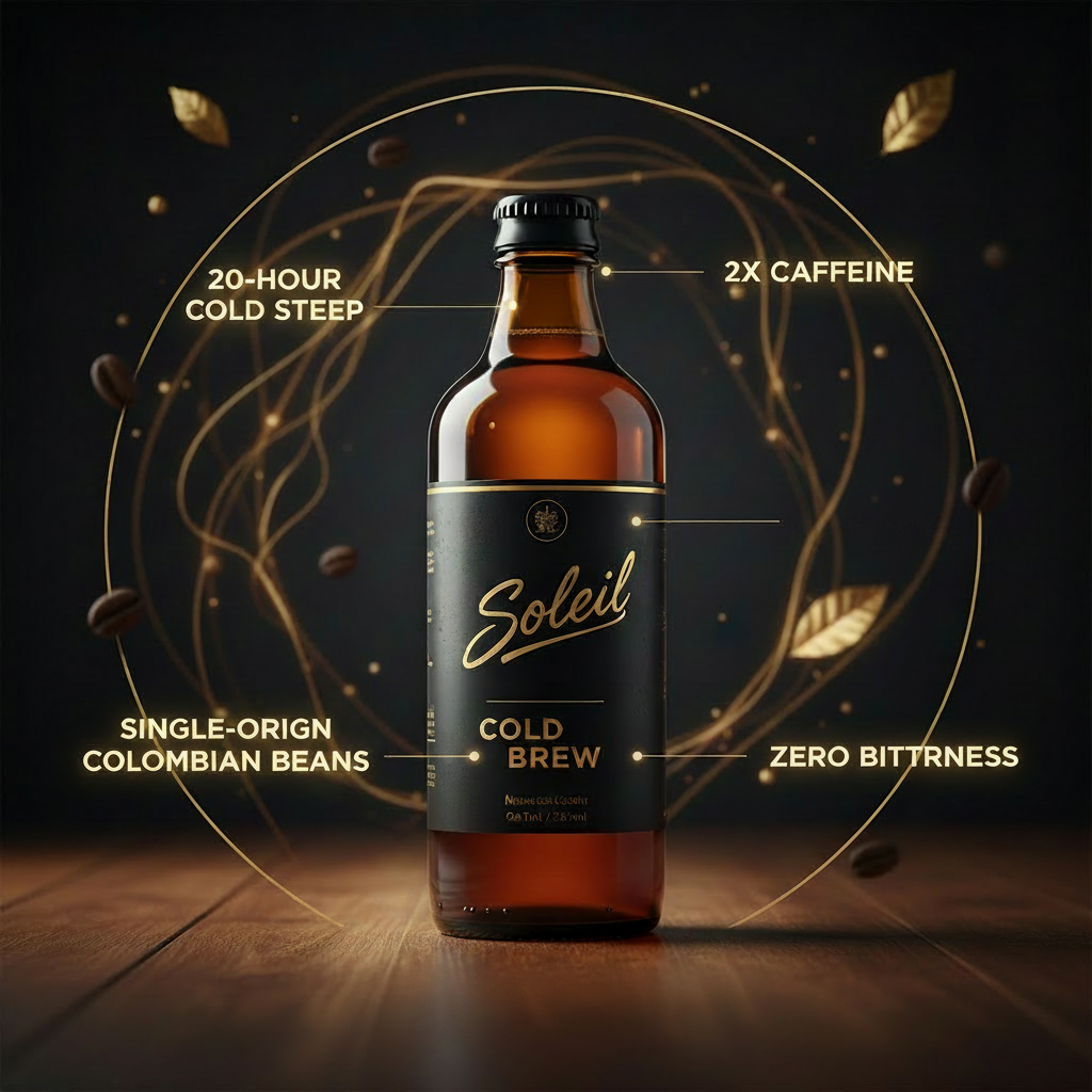 Soleil Cold Brew product benefits callout image