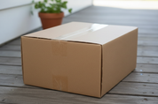 Insulated meal kit delivery box on a doorstep